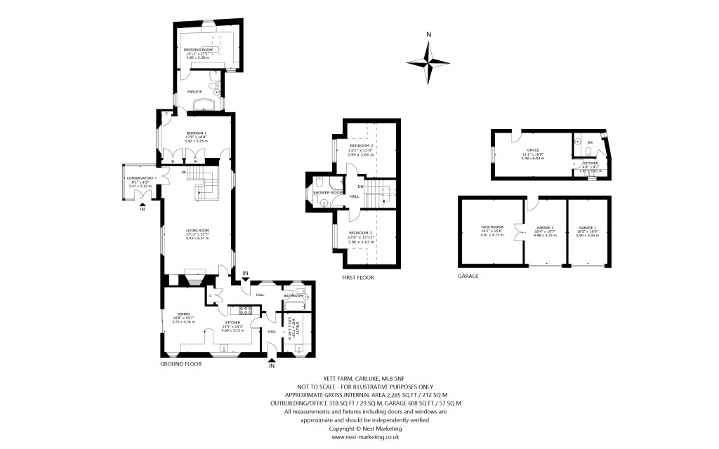 Floorplans For Yett Farm, Woodhall Road, Braidwood, Carluke