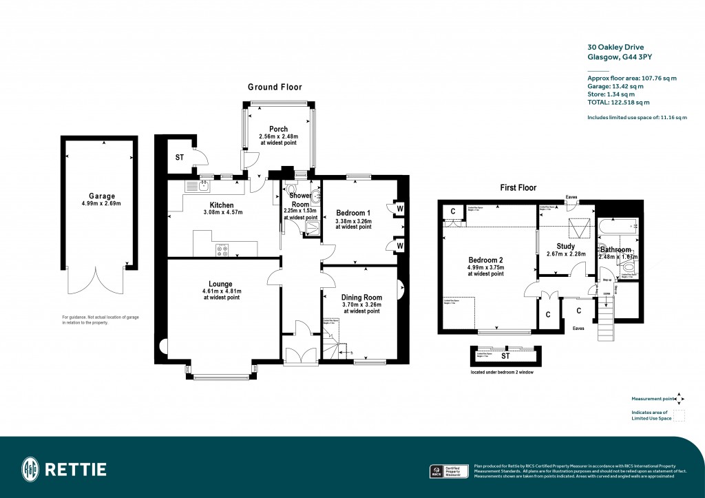 Floorplans For Oakley Drive, Netherlee, Glasgow