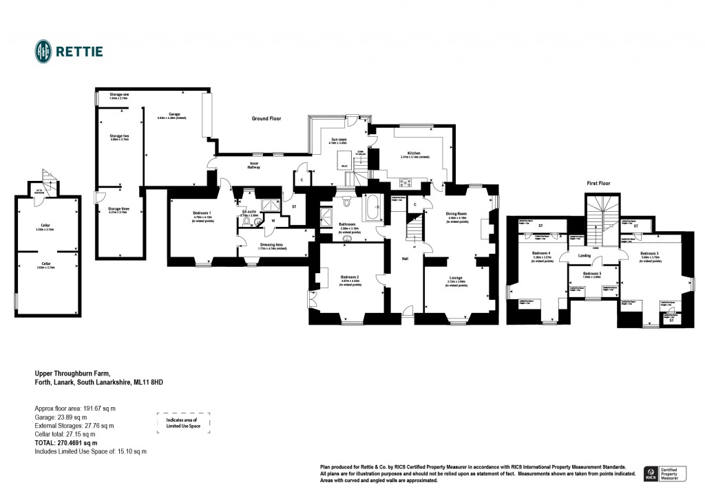 Floorplans For Upper Throughburn Farm, Forth, Lanark, South Lanarkshire