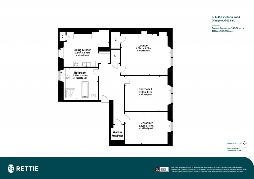 Floorplans For 2/1, Victoria Road, Queens Park, Glasgow