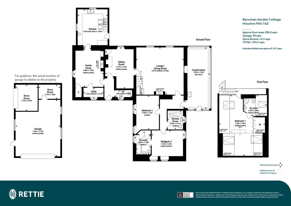 Floorplans For Barochan Garden Cottage, Houston, Johnstone, Renfrewshire