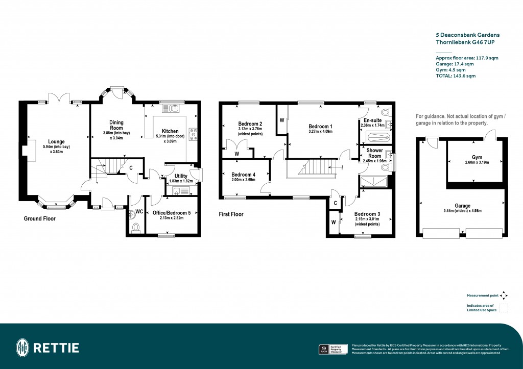 Floorplans For Deaconsbank Gardens, Thornliebank, Glasgow, Glasgow City