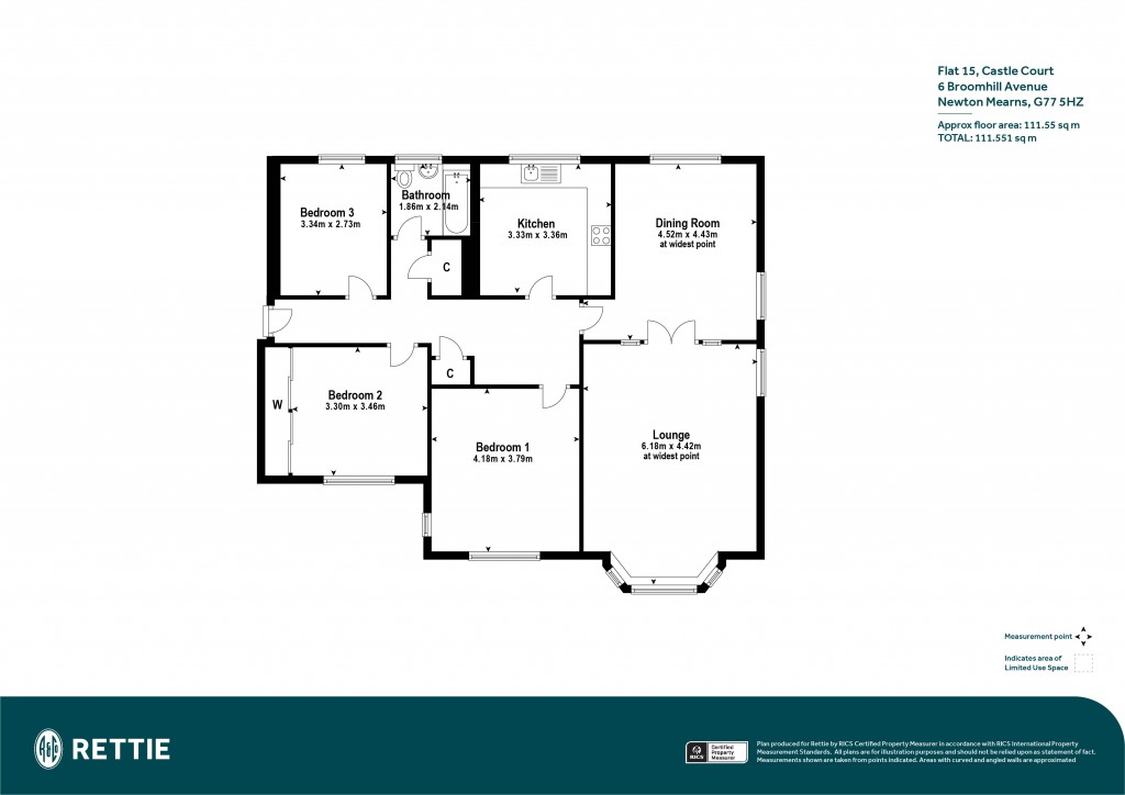 Floorplans For Flat 15, Castle Court, Broomhill Avenue, Newton Mearns, Glasgow, East Renfrewshire