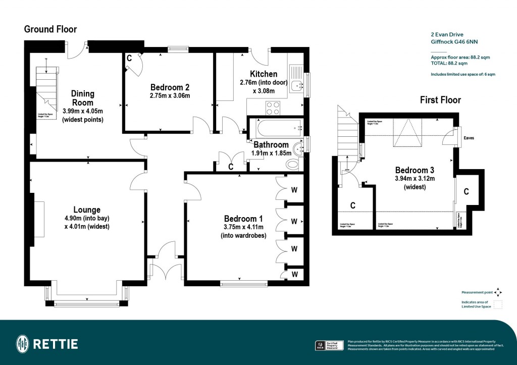 Floorplans For Evan Drive, Giffnock, Glasgow, East Renfrewshire