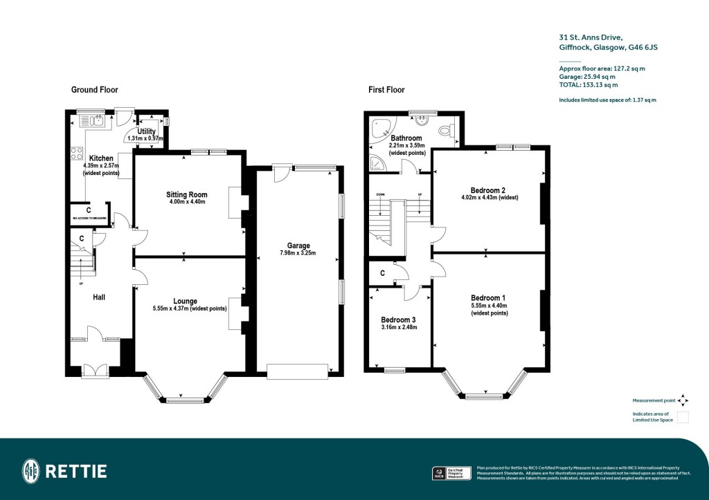 Floorplans For St. Anns Drive, Giffnock, Glasgow, East Renfrewshire