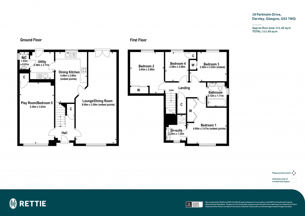 Floorplans For Parkholm Drive, Parkhouse, Glasgow