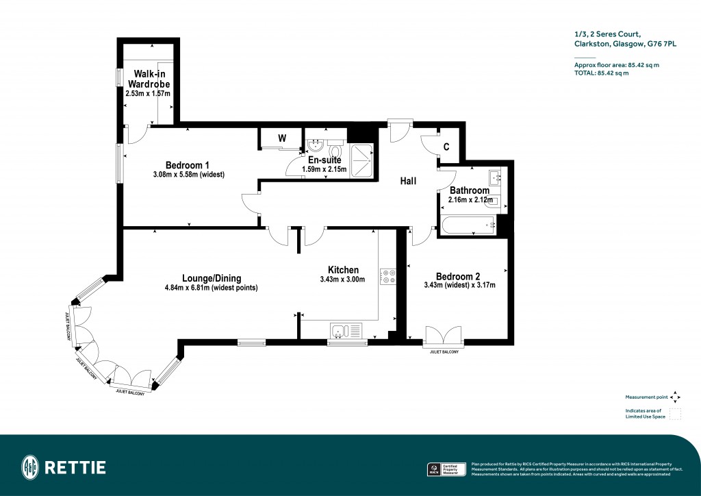 Floorplans For 1/3, Seres Court, Clarkston, Glasgow, East Renfrewshire