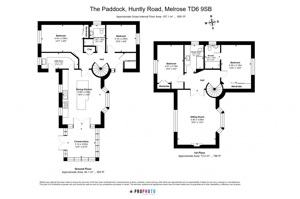 Floorplans For The Paddock, Huntly Road, Melrose, Scottish Borders