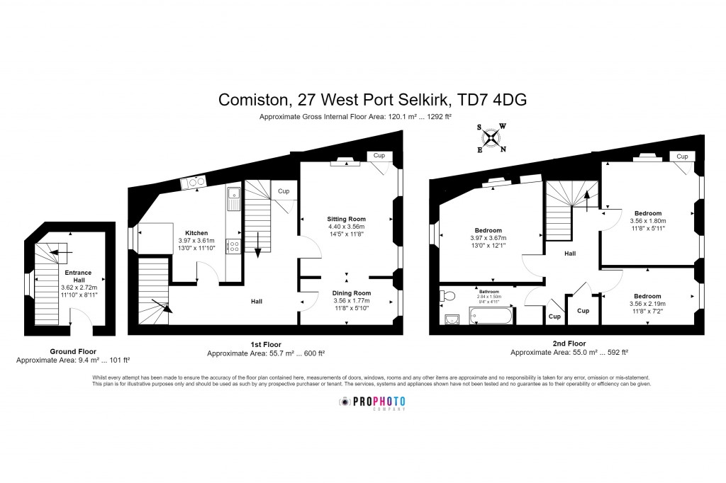 Floorplans For Comiston, West Port, Selkirk, Scottish Borders