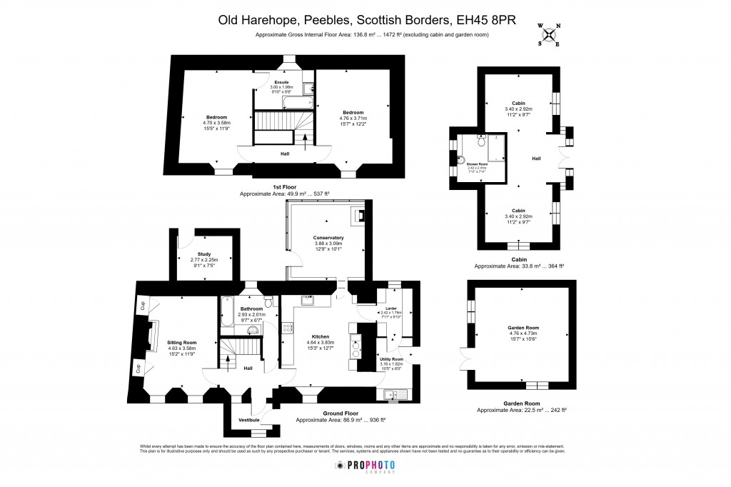 Floorplans For Old Harehope, Peebles, Scottish Borders