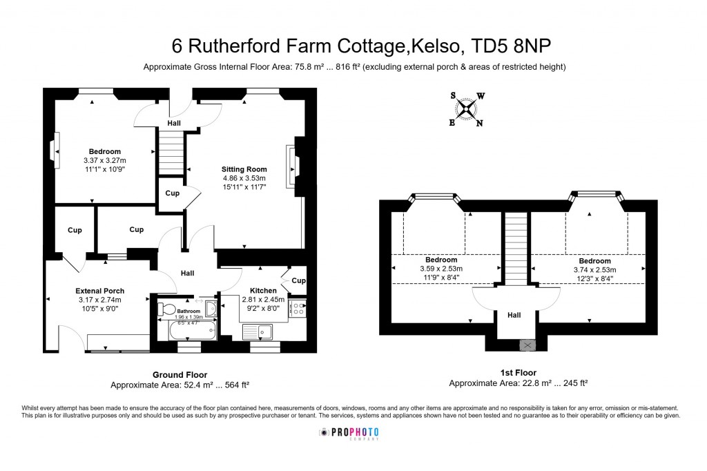 Floorplans For Rutherford Farm Cottage, Kelso, Scottish Borders