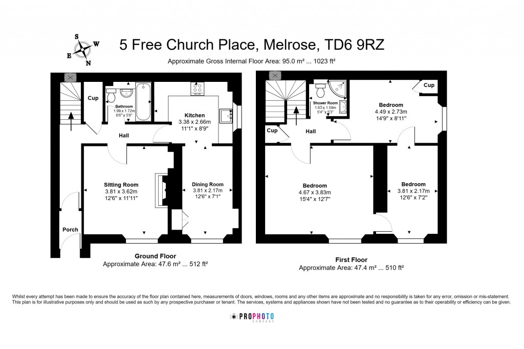 Floorplans For Free Church Place, High Street, Melrose, Scottish Borders