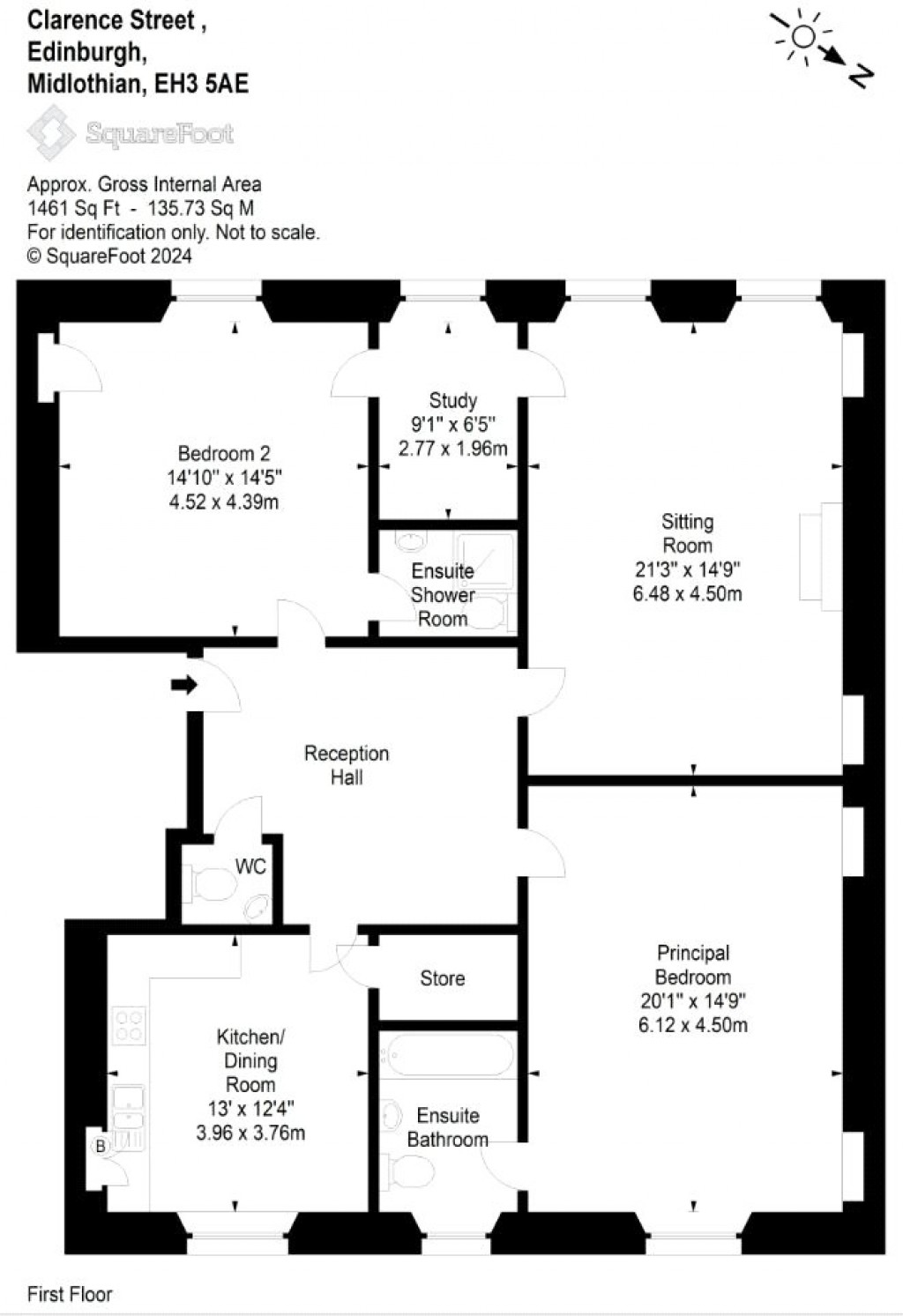 Floorplans For 29, Clarence Street, Edinburgh