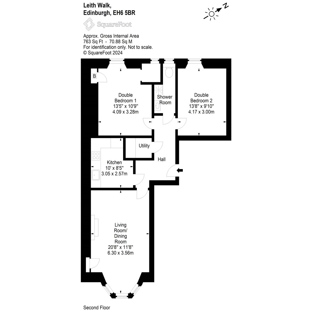 Floorplans For 2f1, Leith Walk, Edinburgh