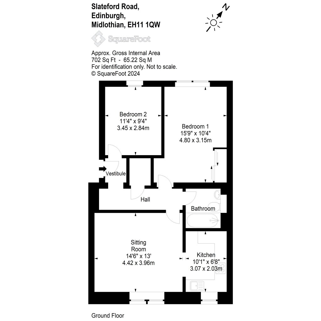 Floorplans For Flat 1, 79A, Slateford Road, Edinburgh, Midlothian