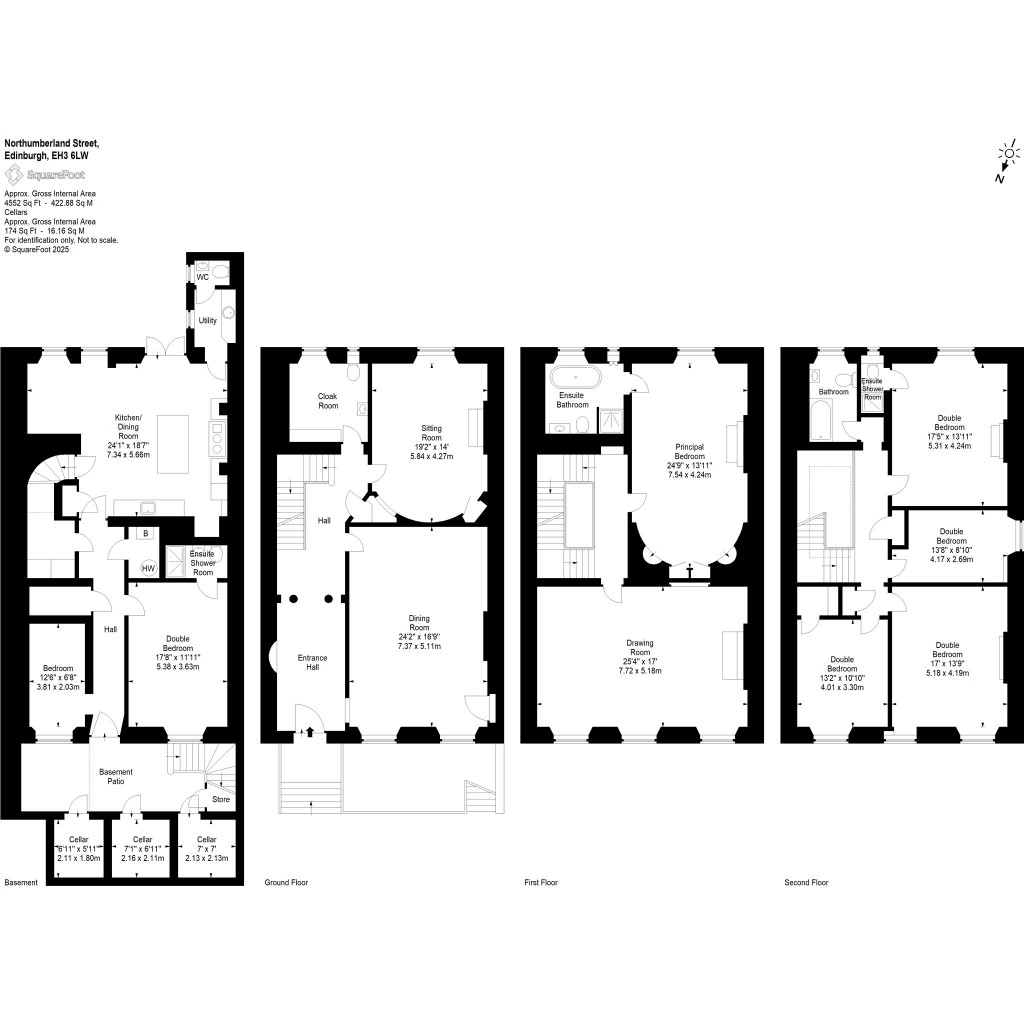 Floorplans For Northumberland Street, Edinburgh