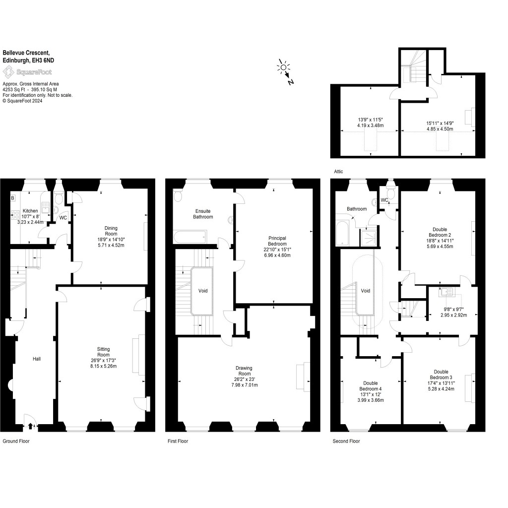 Floorplans For Bellevue Crescent, Edinburgh