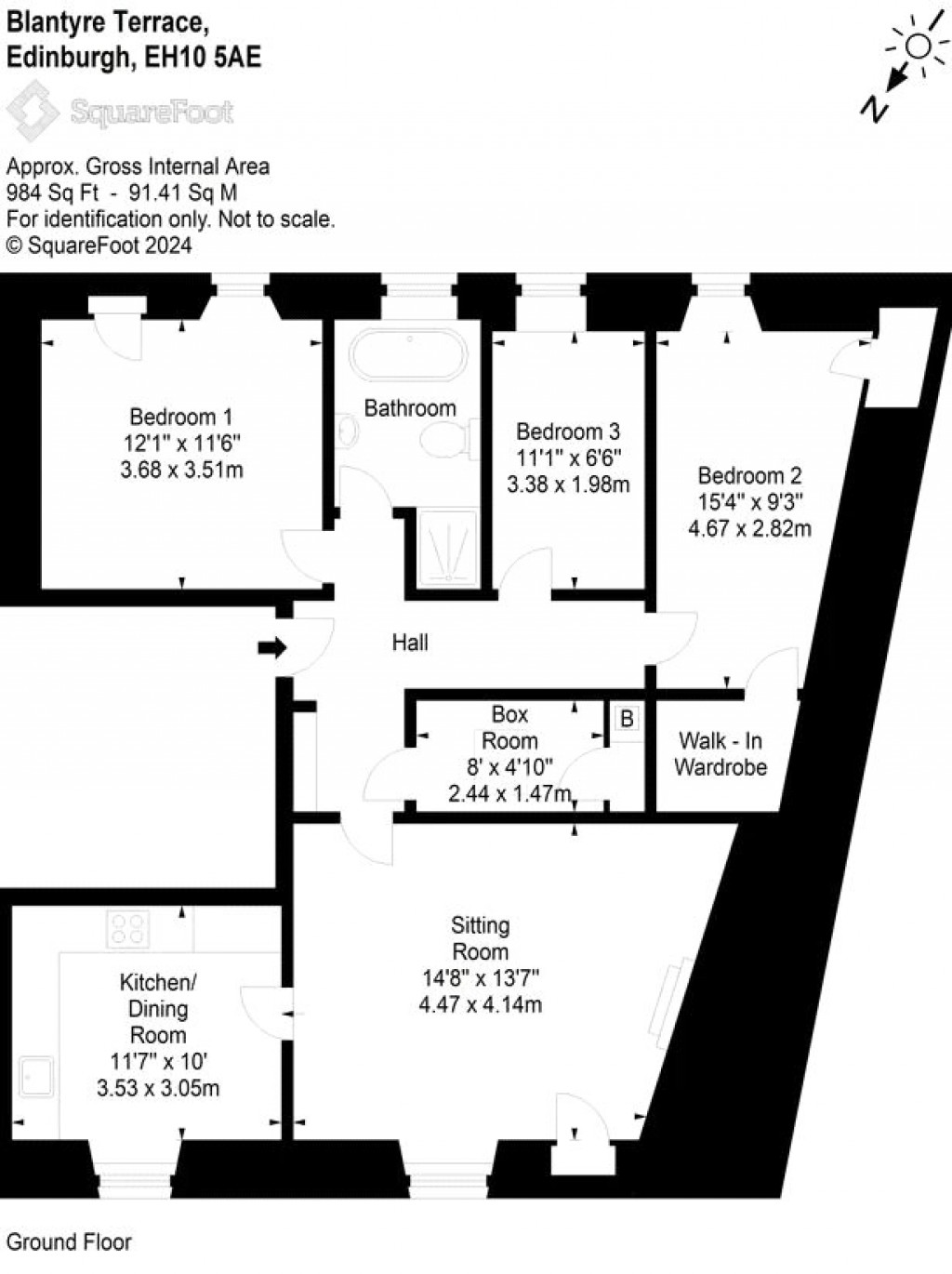 Floorplans For 26/3, Blantyre Terrace, Edinburgh, Midlothian