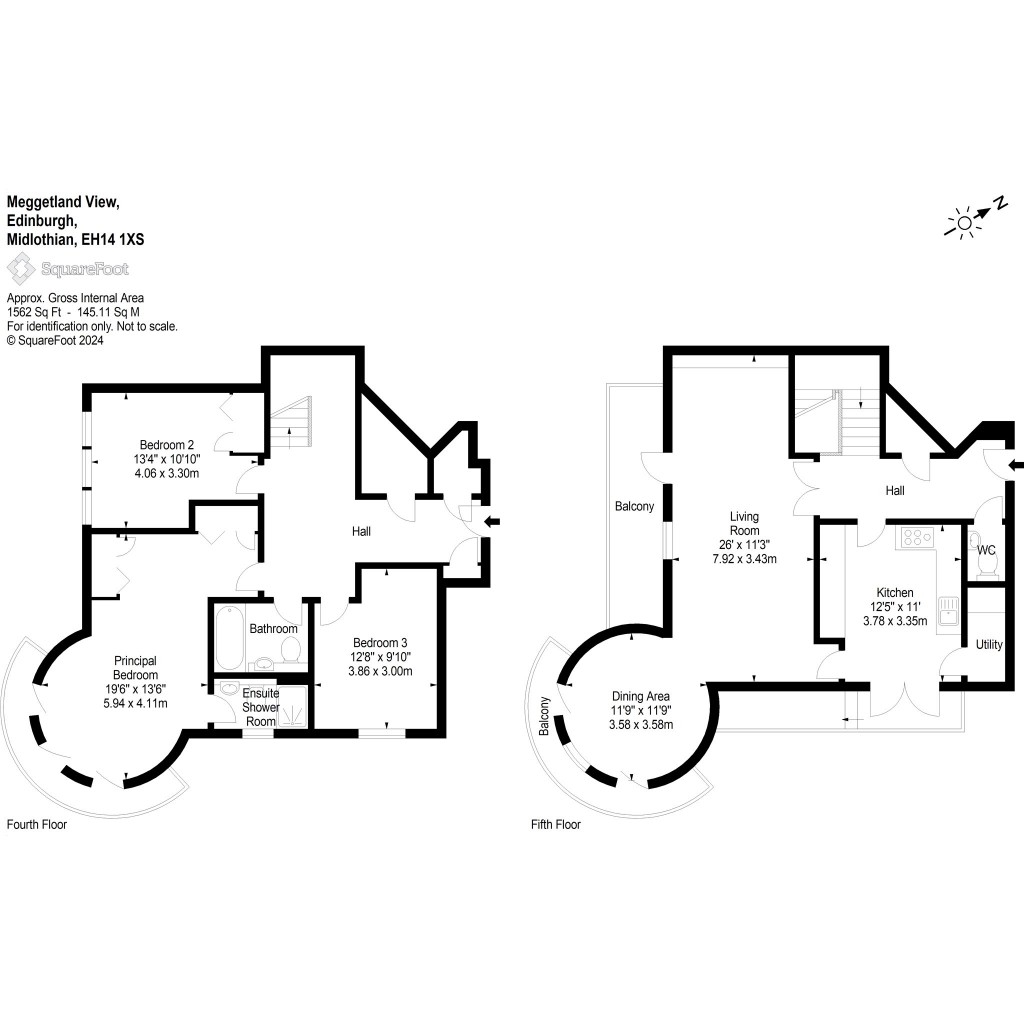 Floorplans For Flat 21, Meggetland View, Edinburgh, Midlothian