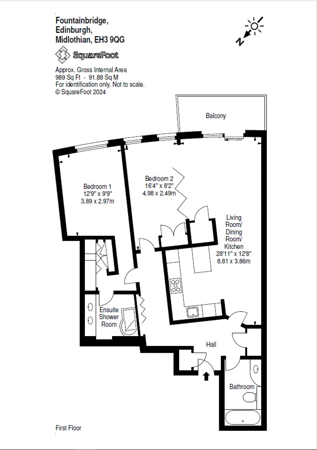 Floorplans For 131/3, Fountainbridge, Edinburgh, Midlothian