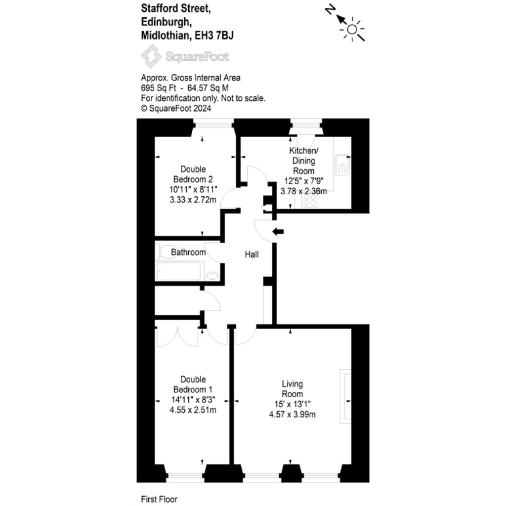 Floorplans For 1f, Stafford Street, Edinburgh