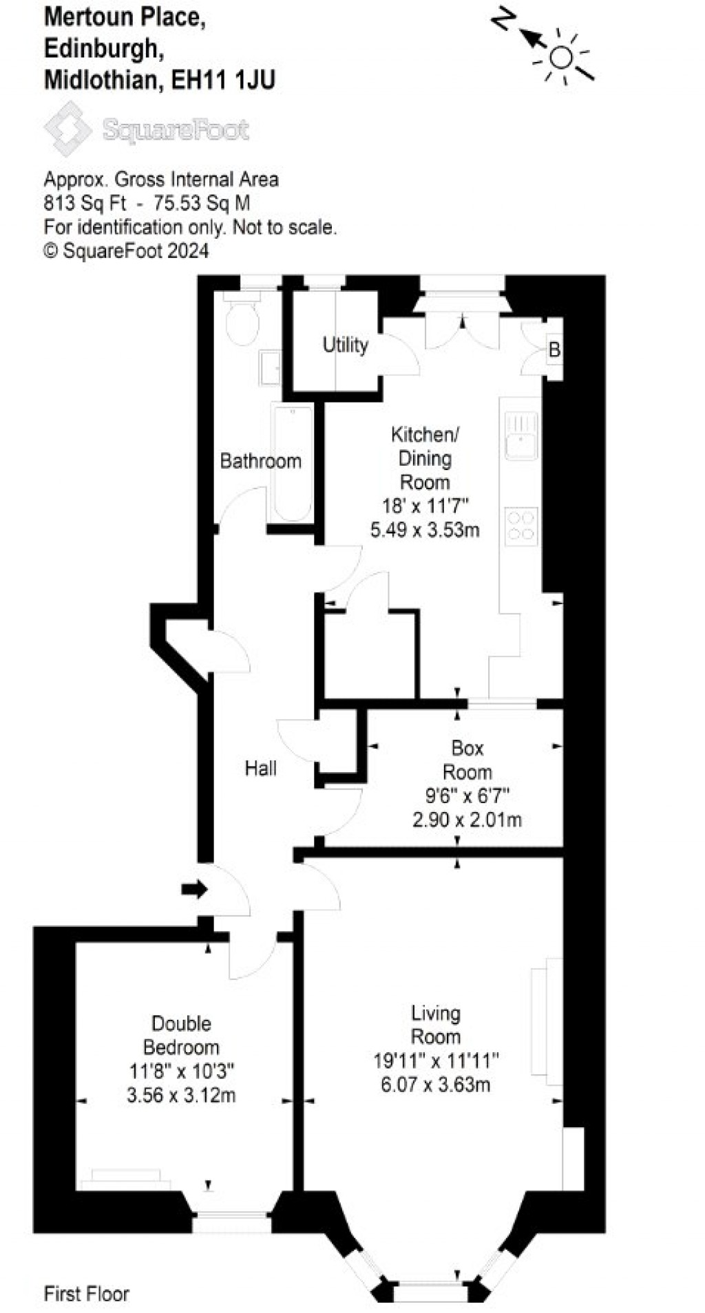 Floorplans For 1F1, Mertoun Place, Edinburgh, Midlothian