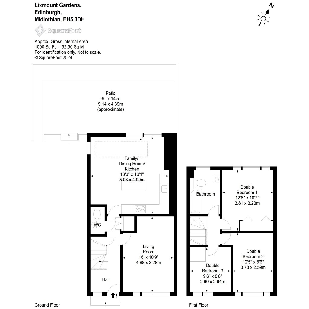 Floorplans For Lixmount Gardens, Edinburgh, Midlothian