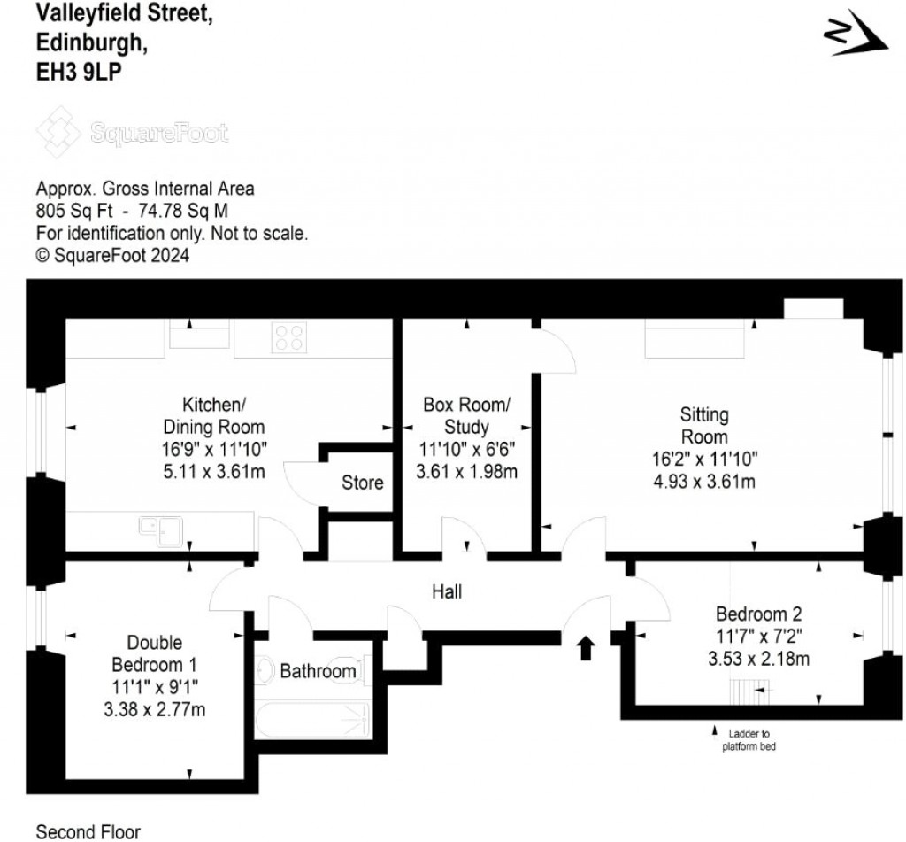 Floorplans For 3/5, Valleyfield Street, Edinburgh, Midlothian