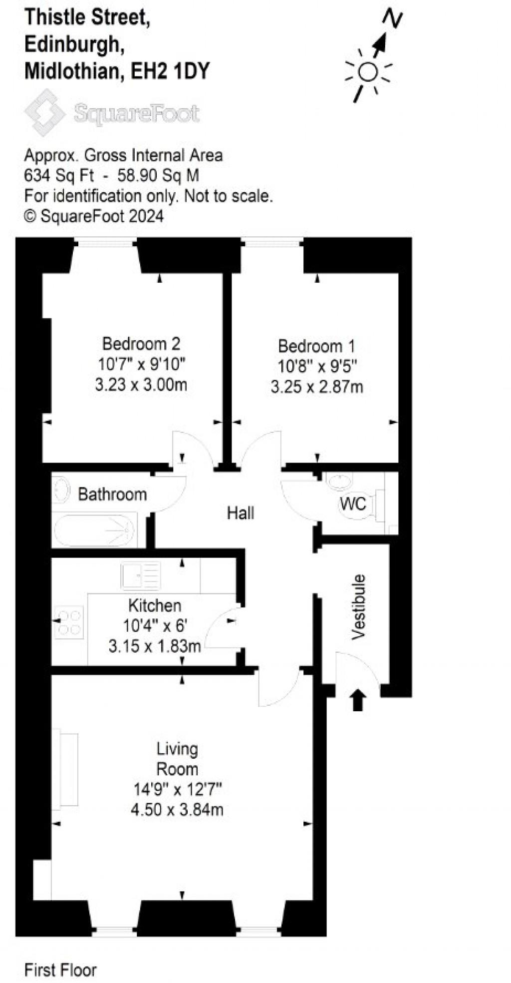 Floorplans For 53/1, Thistle Street, Edinburgh, Midlothian