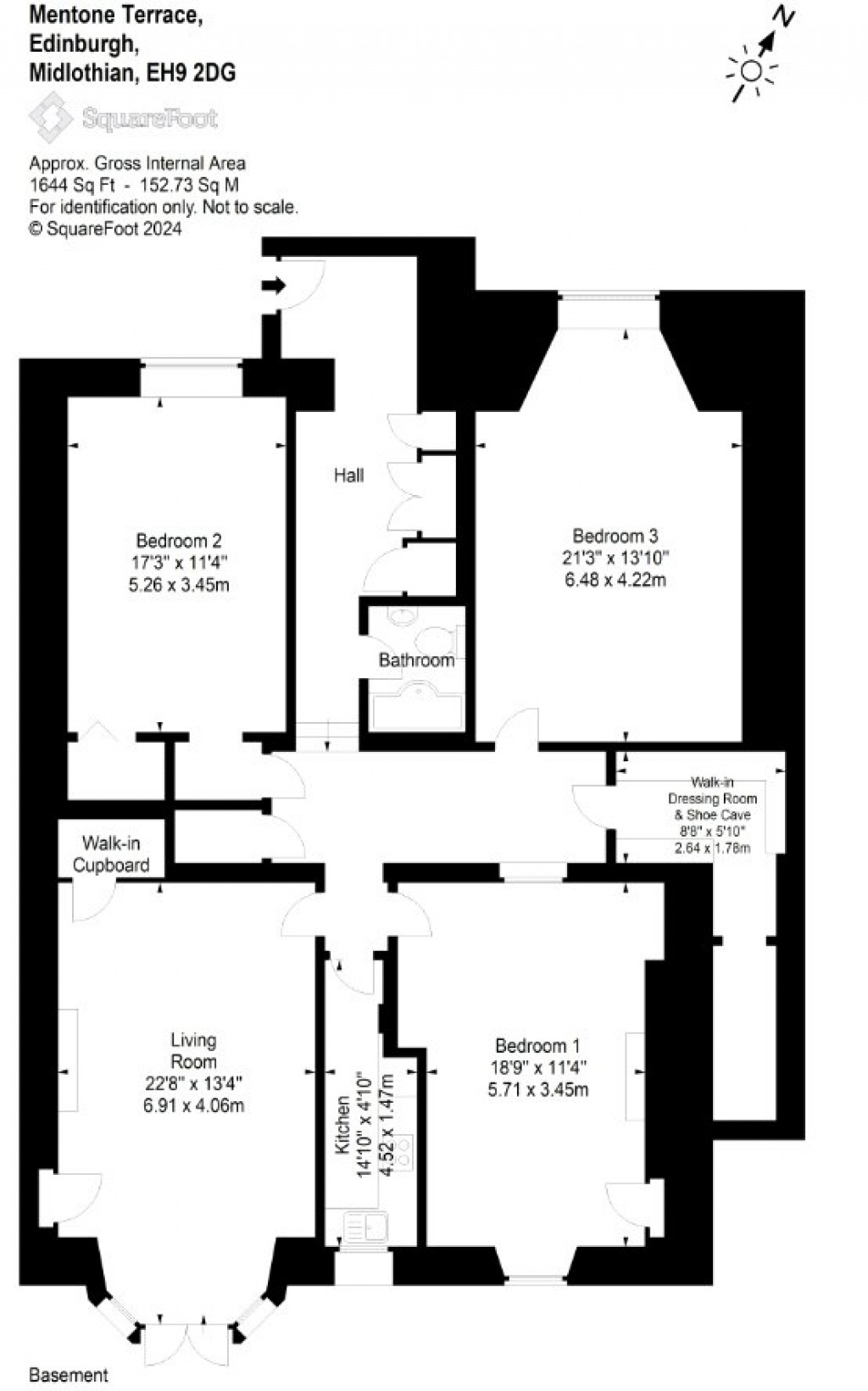 Floorplans For 21B, Mentone Terrace, Edinburgh, Midlothian