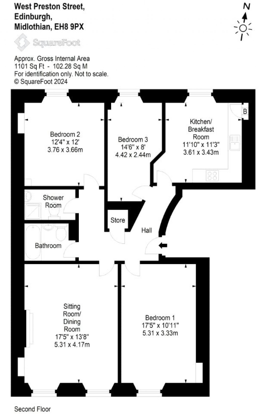 Floorplans For 2f2, West Preston Street, Edinburgh, Midlothian