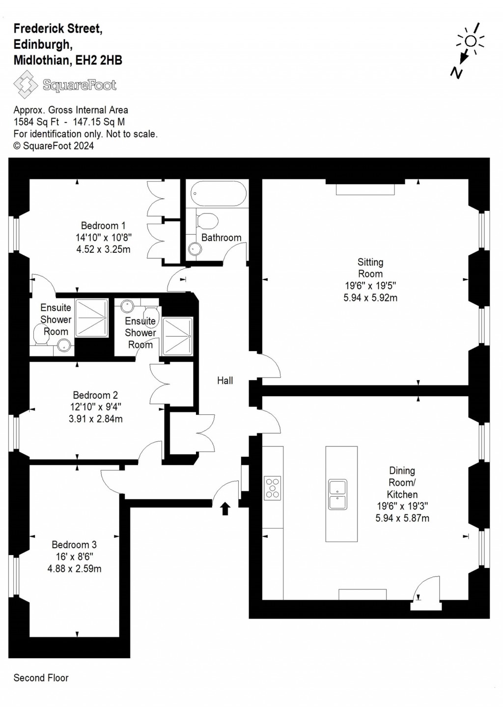 Floorplans For Flat 2, Frederick Street, Edinburgh, Midlothian