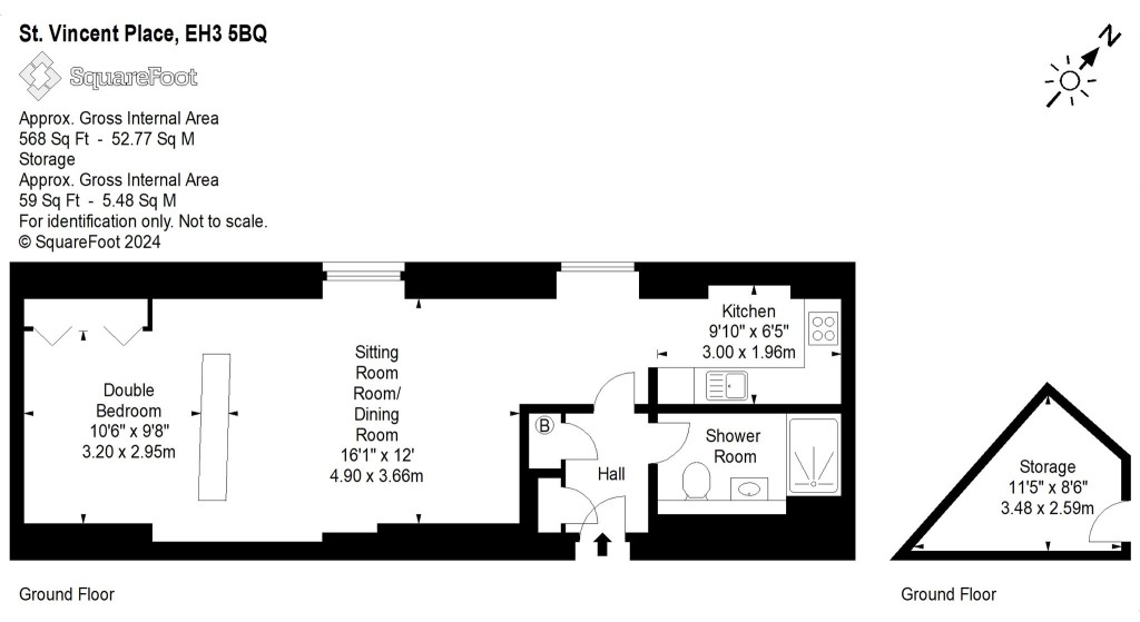 Floorplans For Flat 7, 5A, St. Vincent Place, Edinburgh, Midlothian