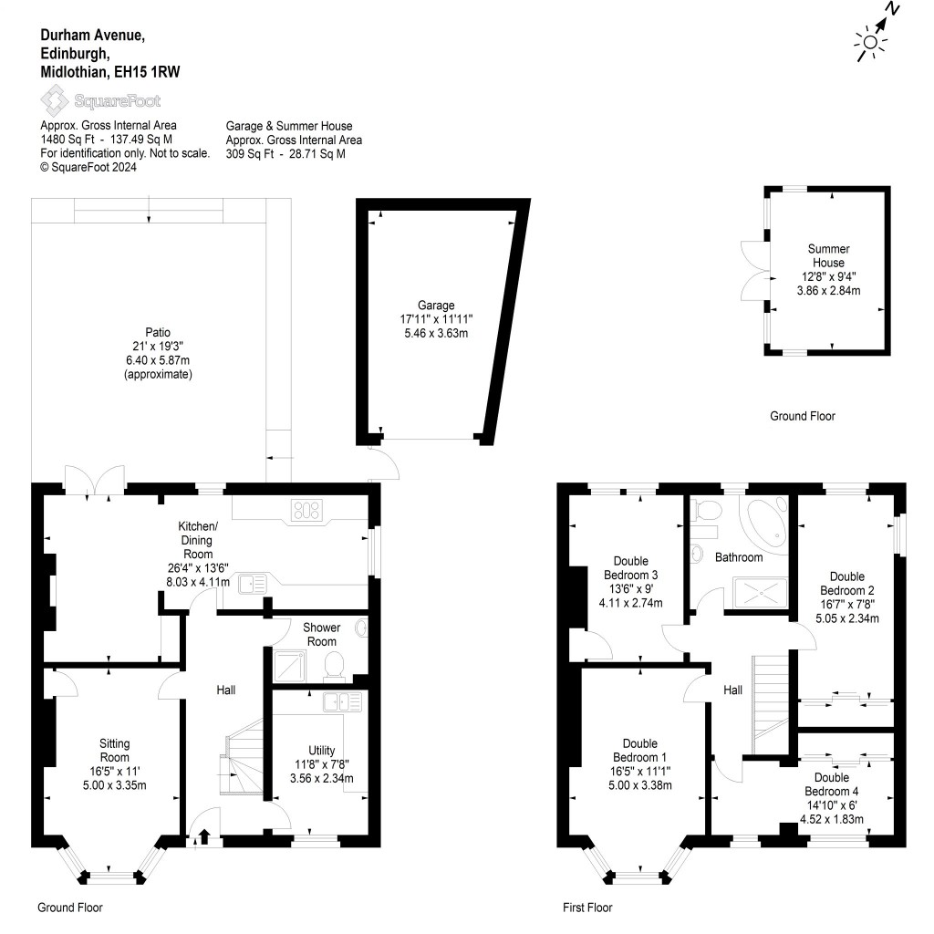 Floorplans For Durham Avenue, Edinburgh, Midlothian