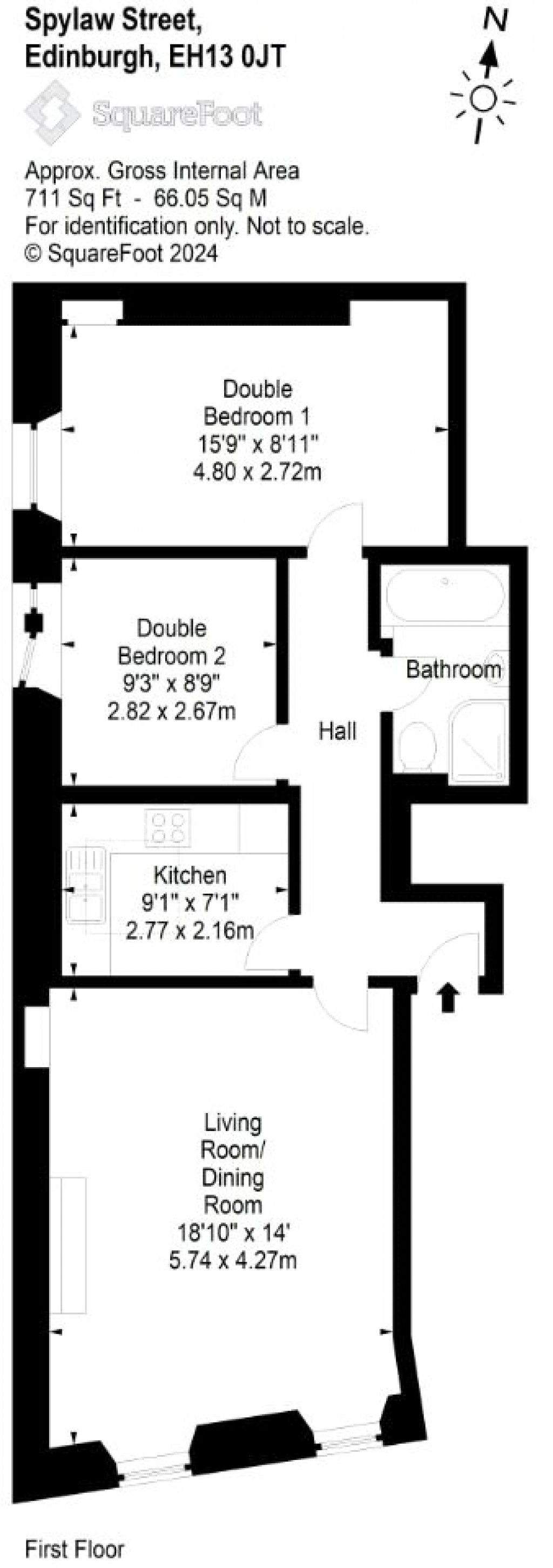 Floorplans For Flat 1, Spylaw Street, Edinburgh, Midlothian