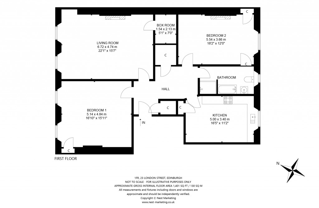 Floorplans For 23/2, London Street, Edinburgh, Midlothian