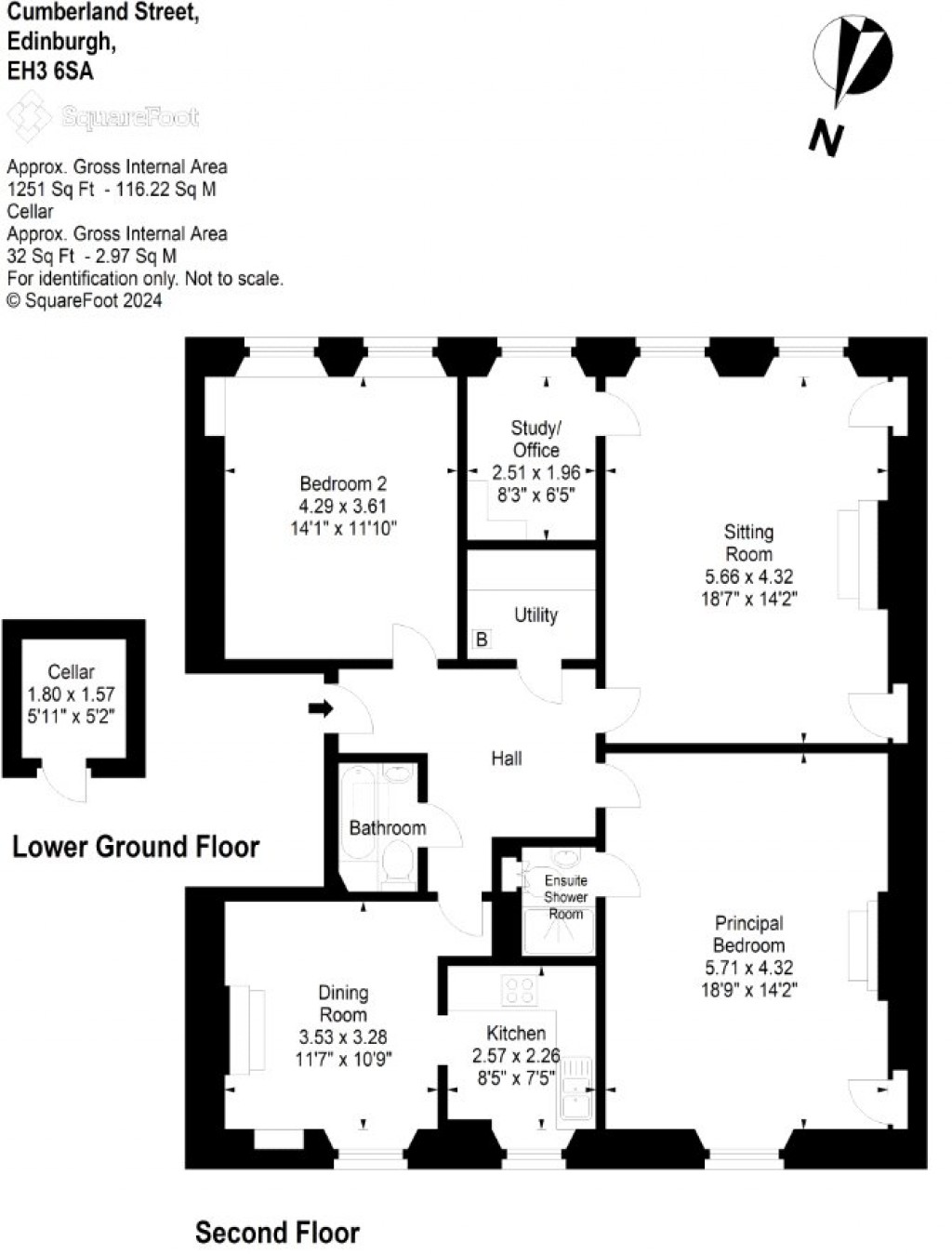 Floorplans For 2F1, Cumberland Street, Edinburgh, Midlothian