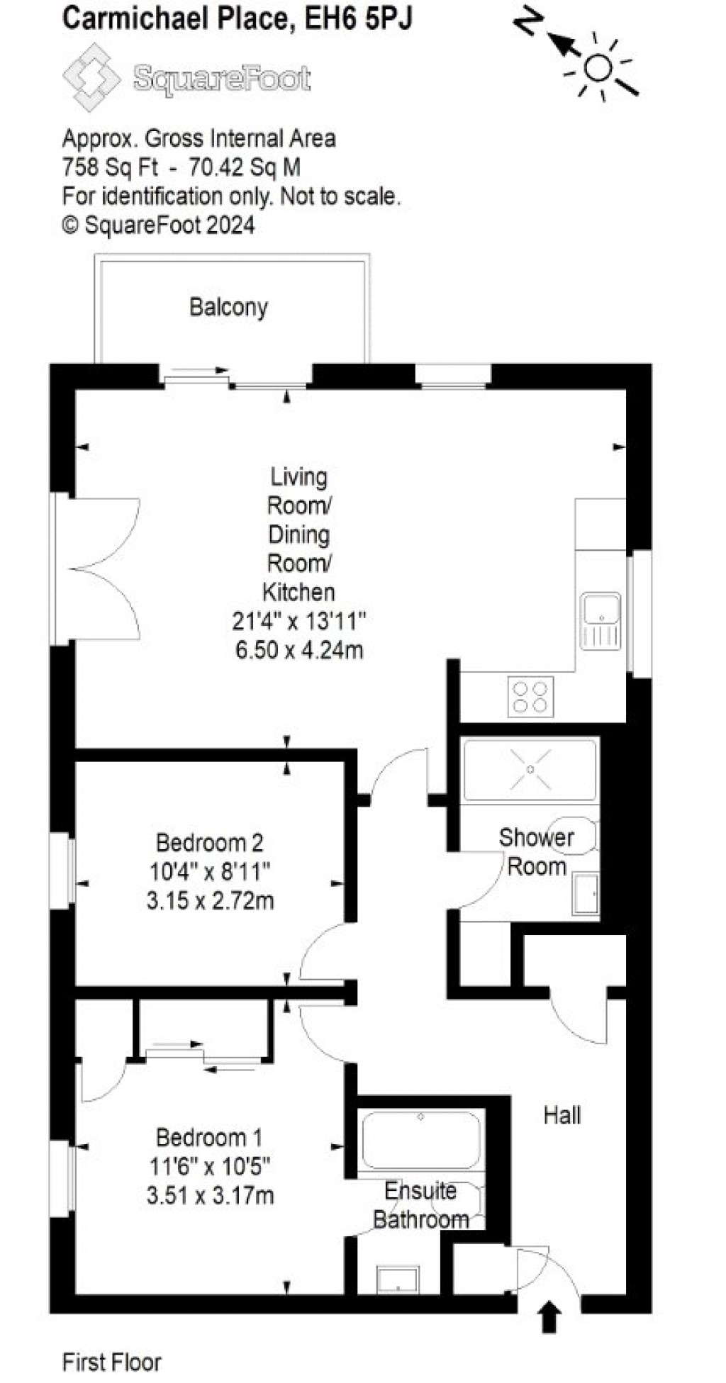 Floorplans For Flat 6, Carmichael Place, Edinburgh, Midlothian