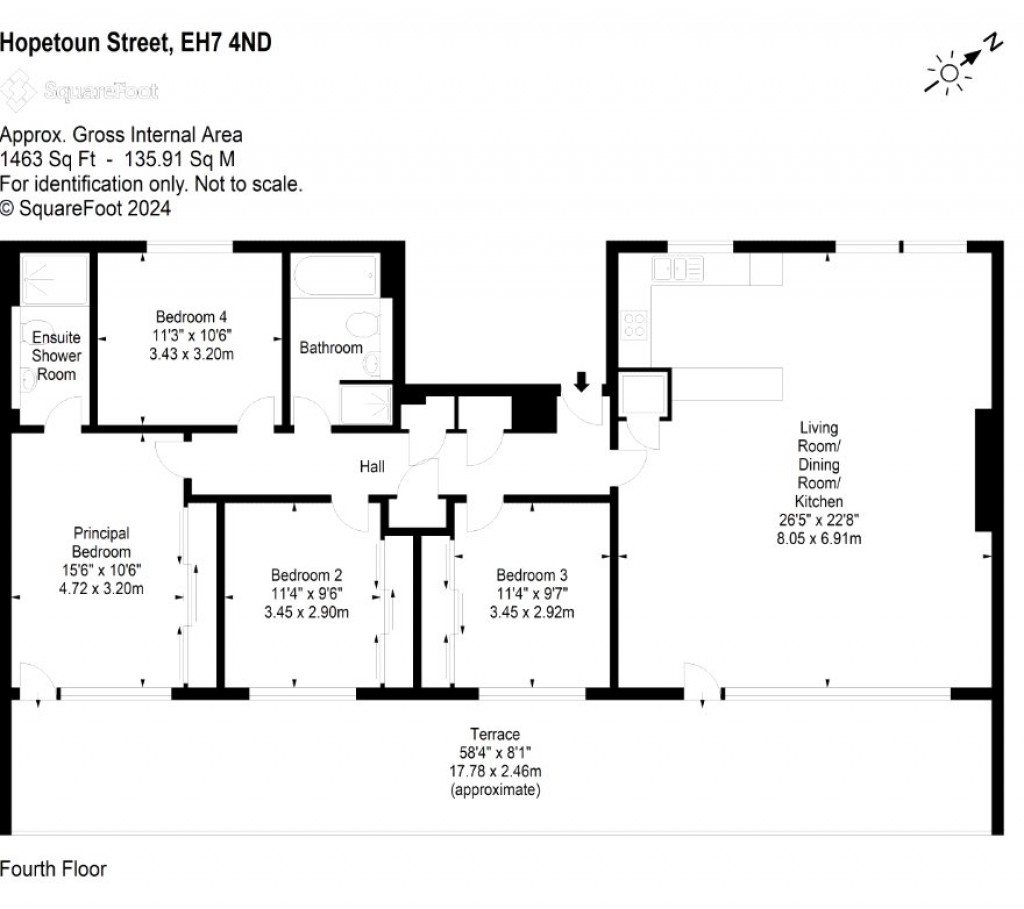 Floorplans For Flat 12, Hopetoun Street, Edinburgh, Midlothian