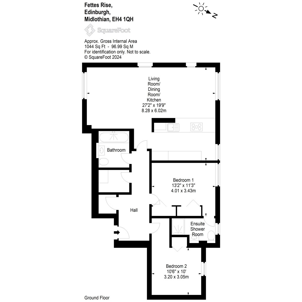 Floorplans For Flat 4, Fettes Rise, Edinburgh, Midlothian