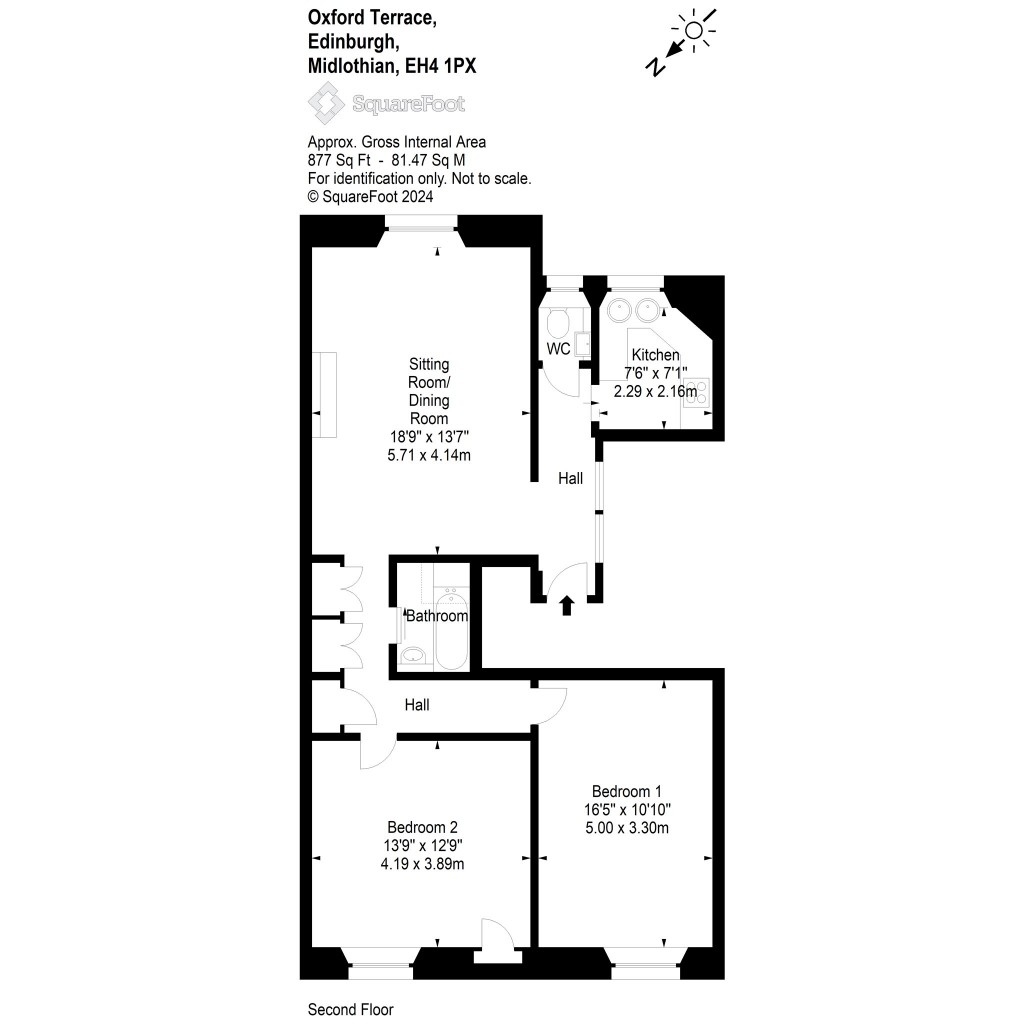 Floorplans For 2/2, Oxford Terrace, Edinburgh, Midlothian