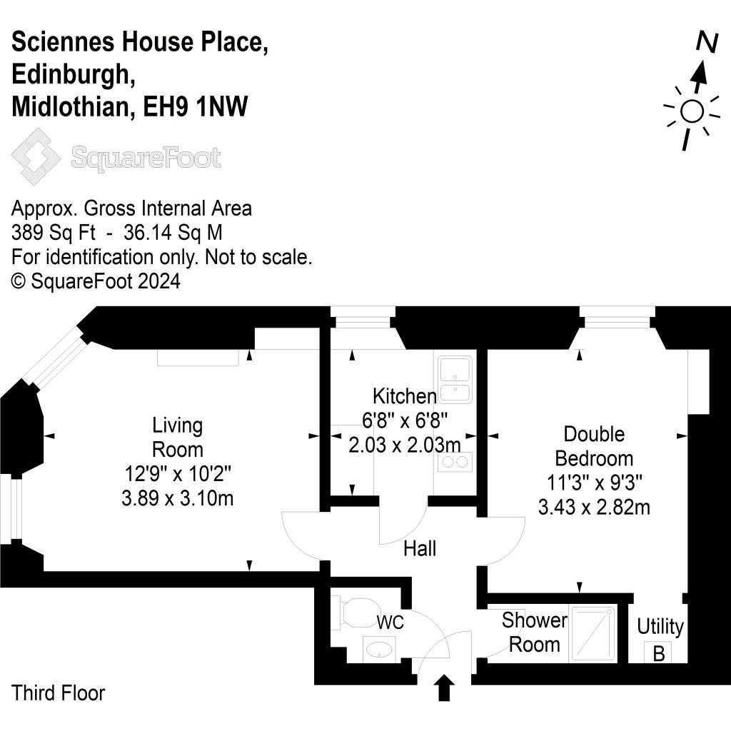 Floorplans For Flat 3F3, Sciennes House Place, Edinburgh, Midlothian