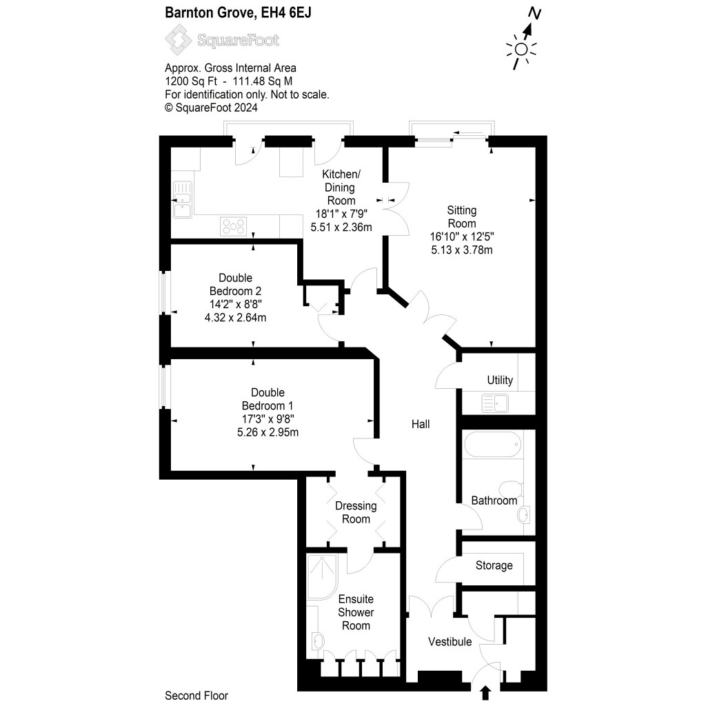 Floorplans For Flat 12, Barnton Grove, Edinburgh, Midlothian