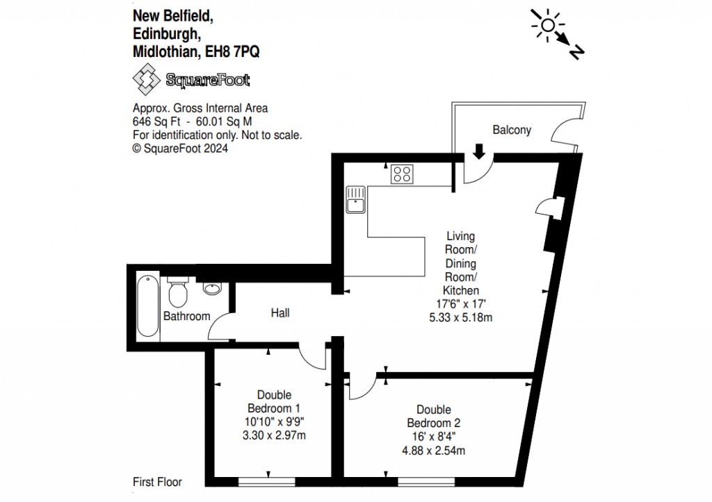 Floorplans For Flat 4A, New Belfield, Edinburgh