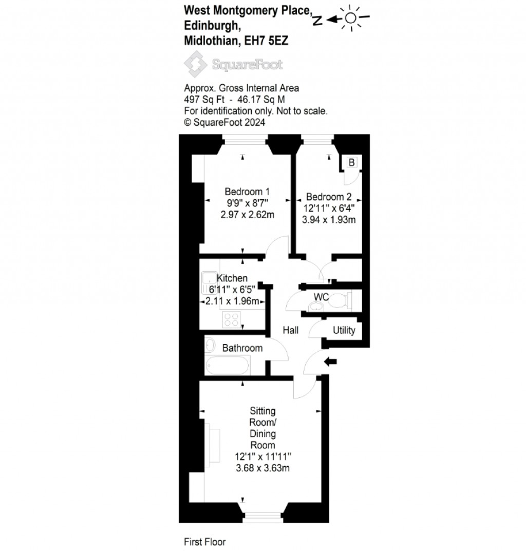 Floorplans For 1F1, West Montgomery Place, Edinburgh, Midlothian