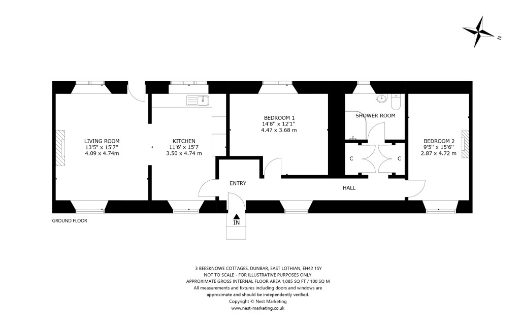 Floorplans For 3 Beesknowe Cottages, Dunbar, East Lothian