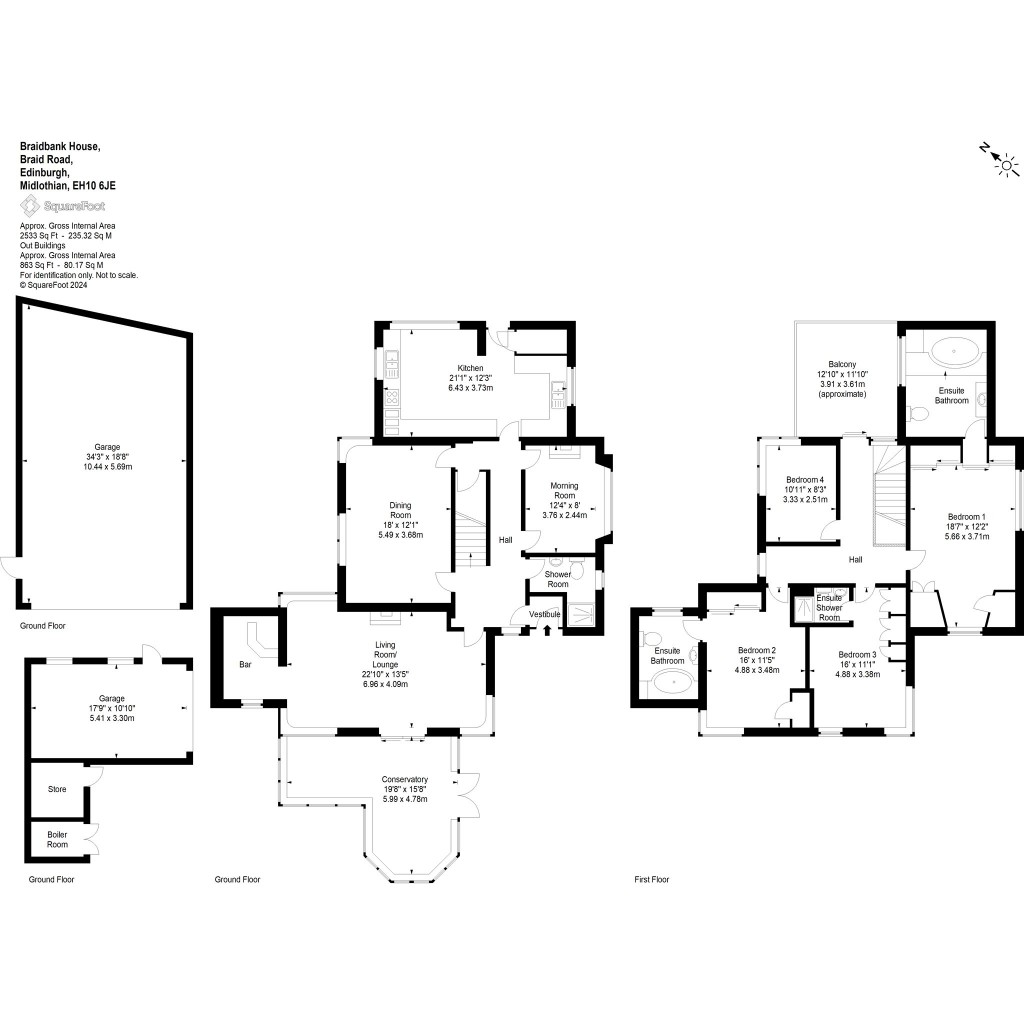 Floorplans For Braidbank House, Braid Road, Edinburgh, Midlothian