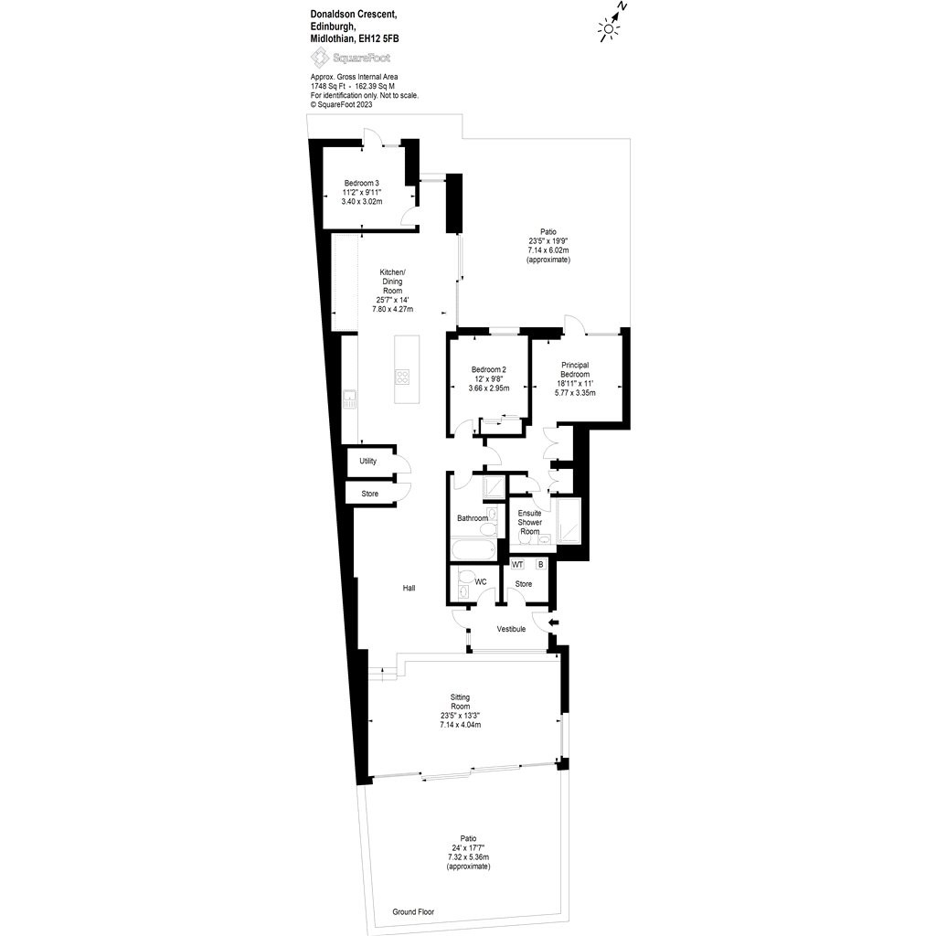 Floorplans For Flat 1, Donaldson Crescent, Edinburgh