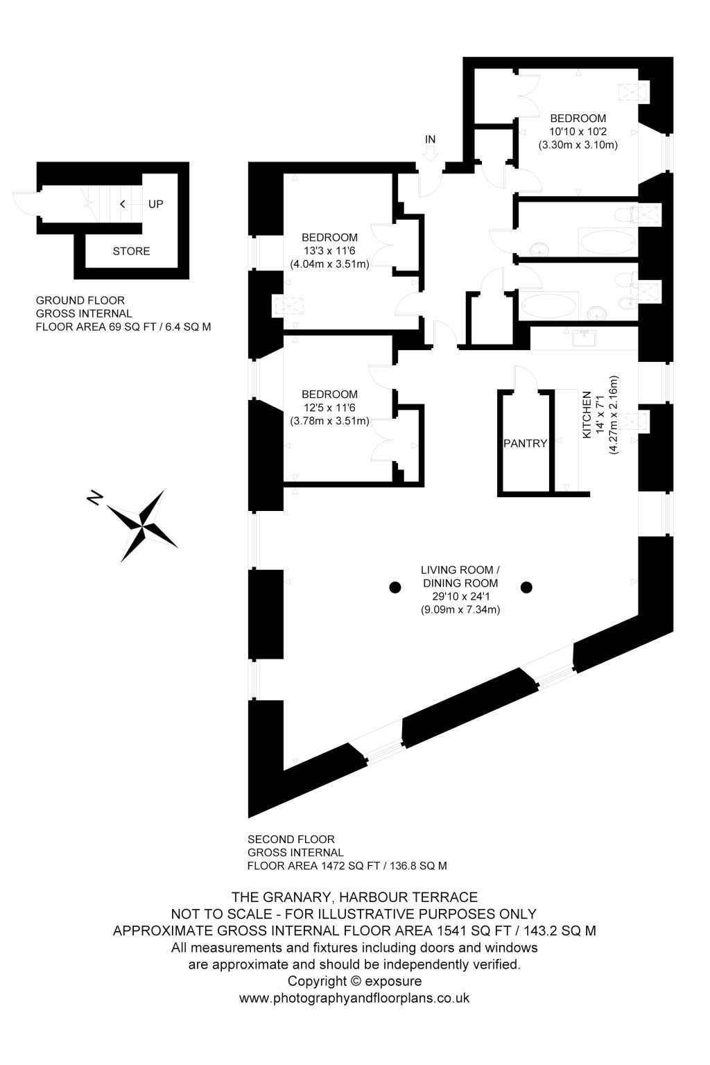 Floorplans For The Old Granary, Harbour Terrace, North Berwick, East Lothian