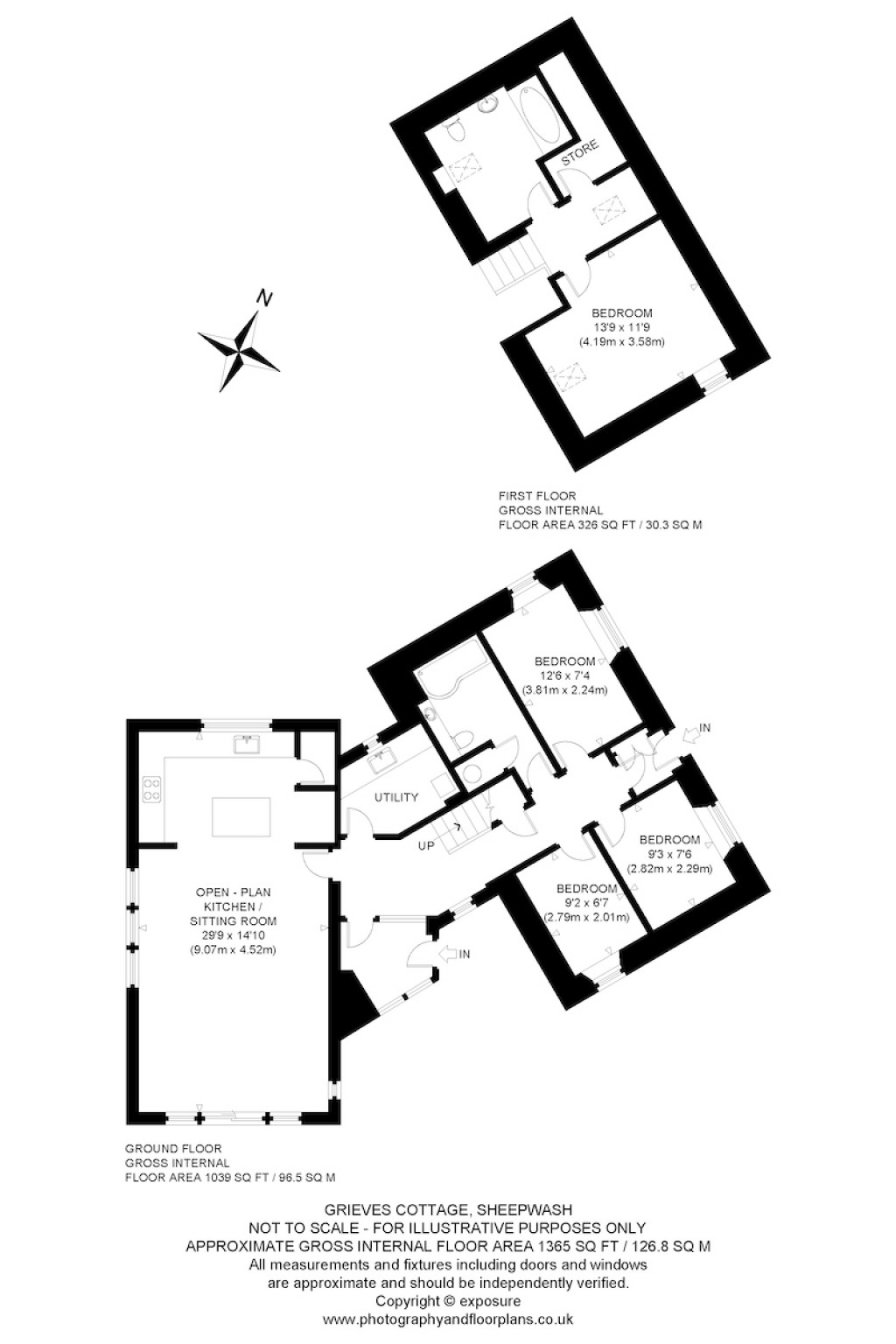 Floorplans For Grieves Cottage, Peaston, Near Humbie, East Lothian